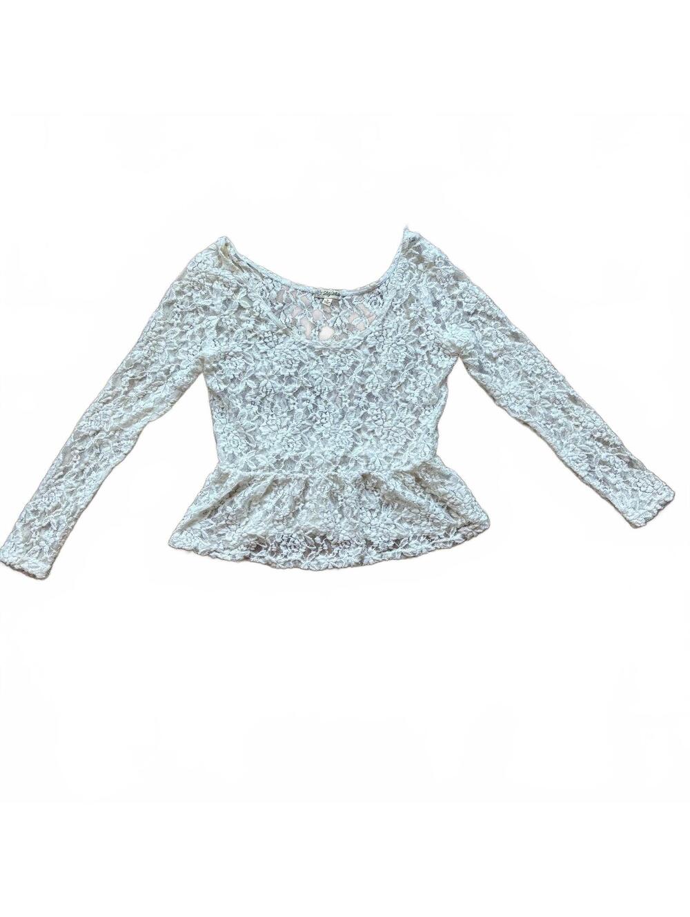 lily white lace peplum top size M